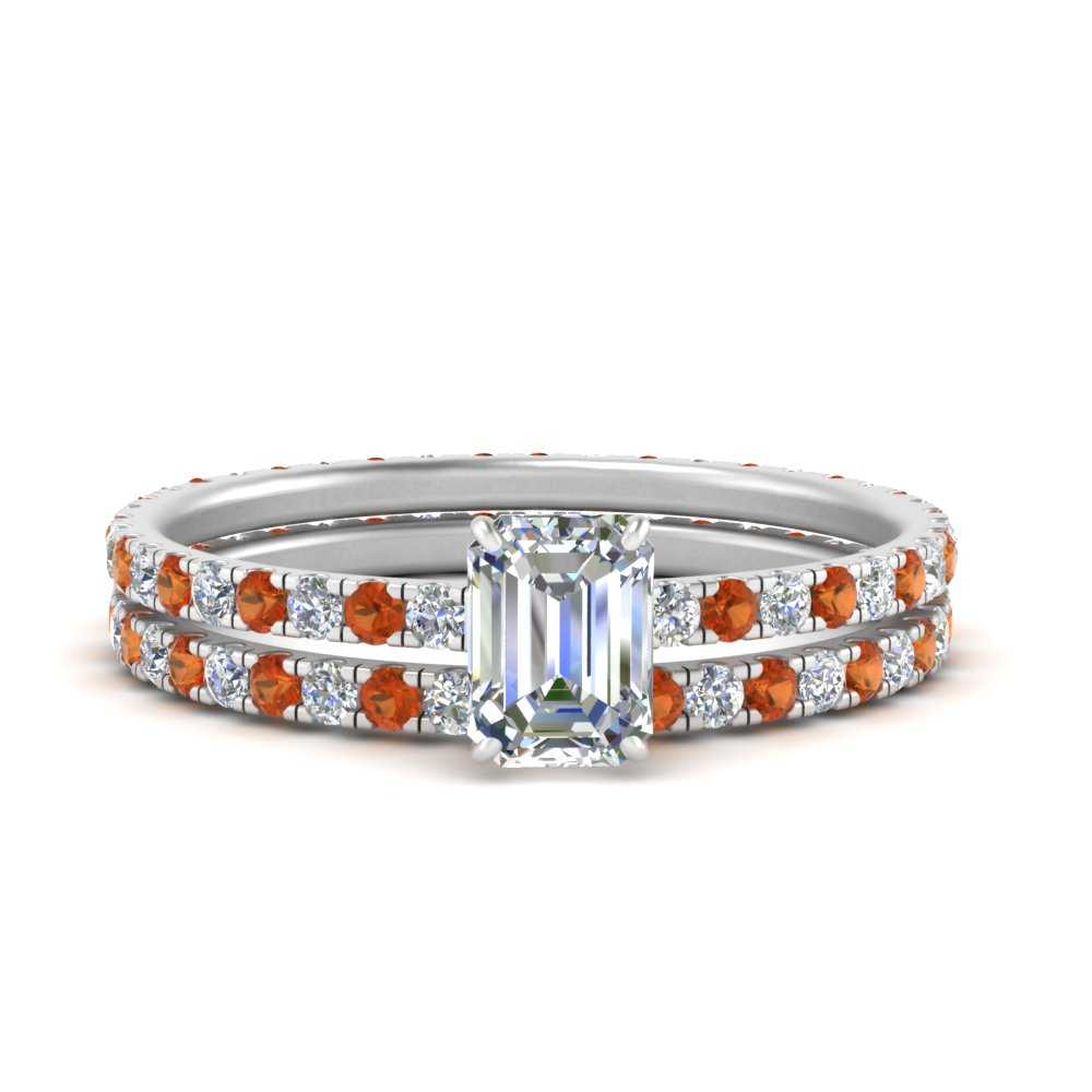 underhalo-eternity-emerald-cut-diamond-wedding-band-set-with-orange-sapphire-in-FD9168EMGSAORANGLE3-NL-WG