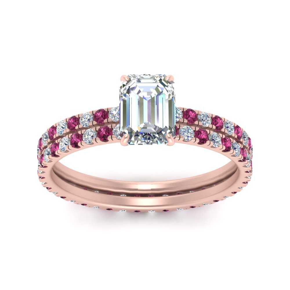 underhalo-eternity-emerald-cut-diamond-wedding-band-set-with-pink-sapphire-in-FD9168EMGSADRPIANGLE3-NL-RG