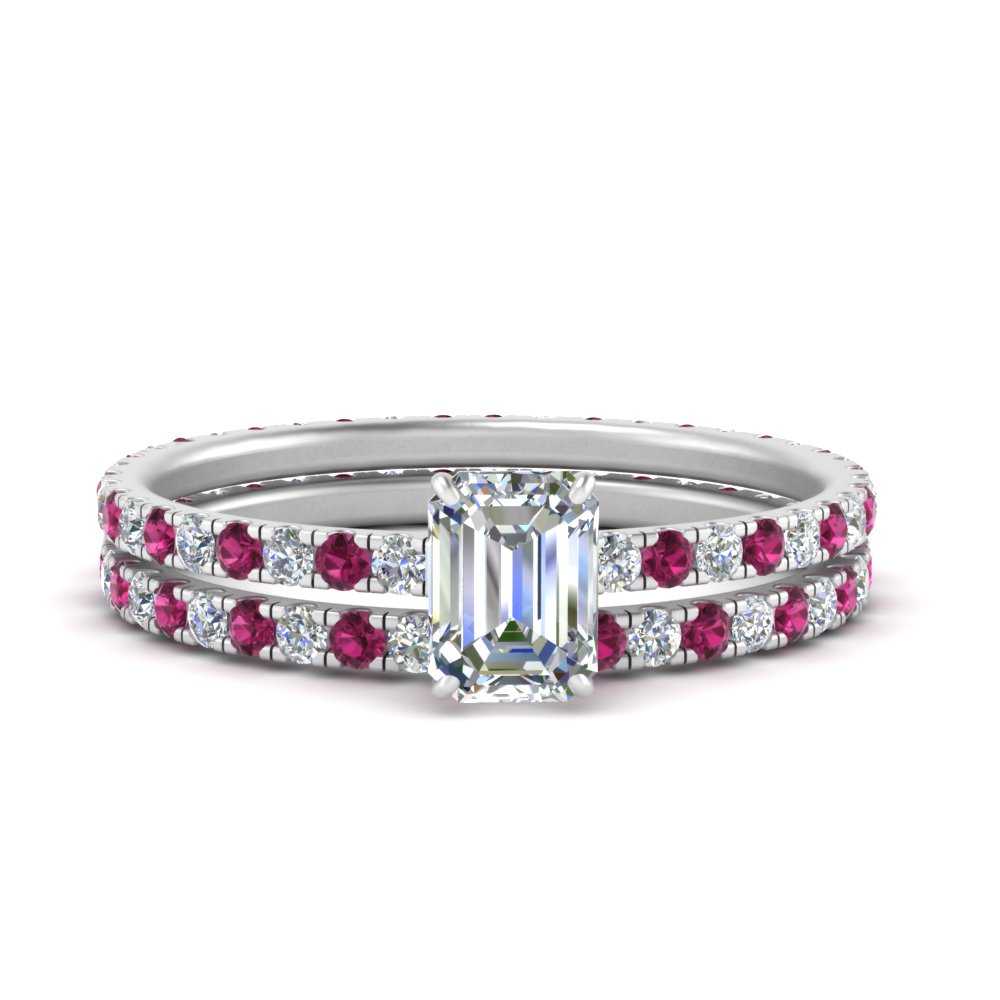 underhalo-eternity-emerald-cut-diamond-wedding-band-set-with-pink-sapphire-in-FD9168EMGSADRPIANGLE3-NL-WG