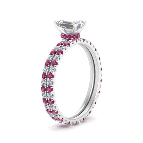 underhalo-eternity-emerald-cut-diamond-wedding-band-set-with-pink-sapphire-in-FD9168EMGSADRPIANGLE3-NL-WG