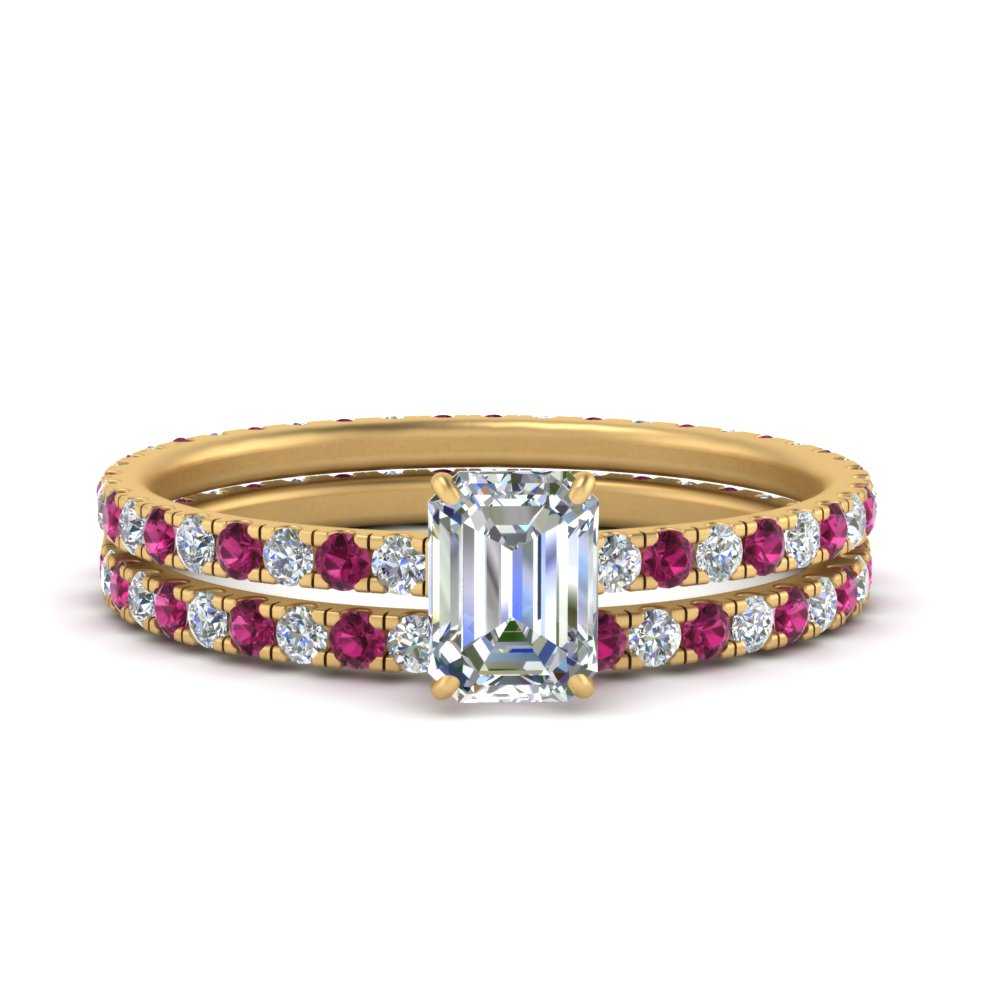 underhalo-eternity-emerald-cut-diamond-wedding-band-set-with-pink-sapphire-in-FD9168EMGSADRPIANGLE3-NL-YG
