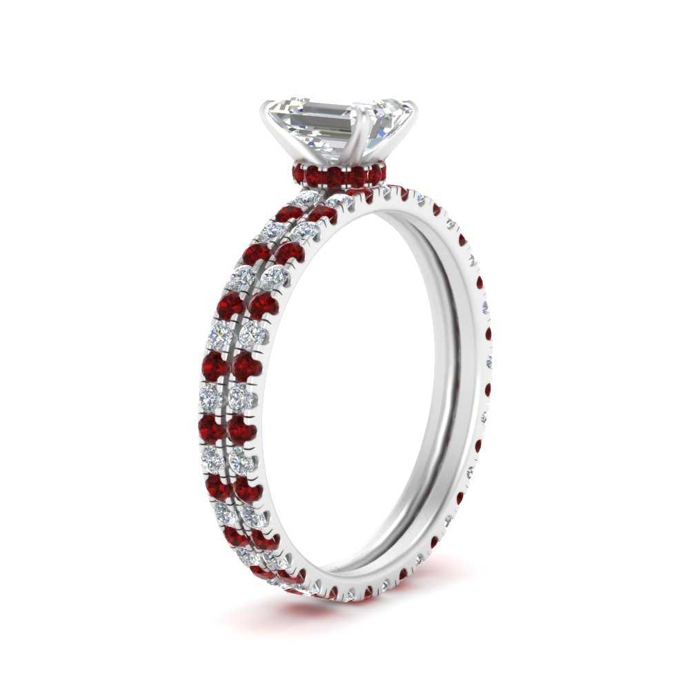 underhalo-eternity-emerald-cut-diamond-wedding-band-set-with-ruby-in-FD9168EMGRUDRANGLE3-NL-WG