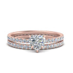 Load image into Gallery viewer, underhalo-eternity-heart-shaped-diamond-wedding-band-set-in-FD9168HTANGLE3-NL-RG
