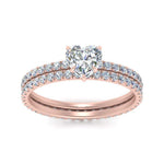 Load image into Gallery viewer, underhalo-eternity-heart-shaped-diamond-wedding-band-set-in-FD9168HTANGLE3-NL-RG
