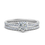 Load image into Gallery viewer, underhalo-eternity-heart-shaped-diamond-wedding-band-set-in-FD9168HTANGLE3-NL-WG
