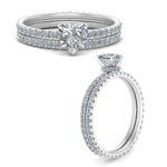 Load image into Gallery viewer, underhalo-eternity-heart-shaped-diamond-wedding-band-set-in-FD9168HTANGLE3-NL-WG
