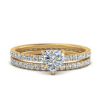 Load image into Gallery viewer, underhalo-eternity-heart-shaped-diamond-wedding-band-set-in-FD9168HTANGLE3-NL-YG
