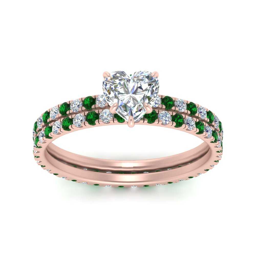 underhalo-eternity-heart-shaped-diamond-wedding-band-set-with-emerald-in-FD9168HTGEMGRANGLE3-NL-RG