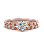 Load image into Gallery viewer, underhalo-eternity-heart-shaped-diamond-wedding-band-set-with-orange-sapphire-in-FD9168HTGSAORANGLE3-NL-RG
