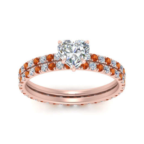 underhalo-eternity-heart-shaped-diamond-wedding-band-set-with-orange-sapphire-in-FD9168HTGSAORANGLE3-NL-RG