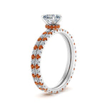 Load image into Gallery viewer, underhalo-eternity-heart-shaped-diamond-wedding-band-set-with-orange-sapphire-in-FD9168HTGSAORANGLE3-NL-WG
