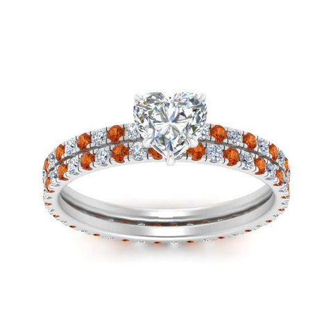 underhalo-eternity-heart-shaped-diamond-wedding-band-set-with-orange-sapphire-in-FD9168HTGSAORANGLE3-NL-WG