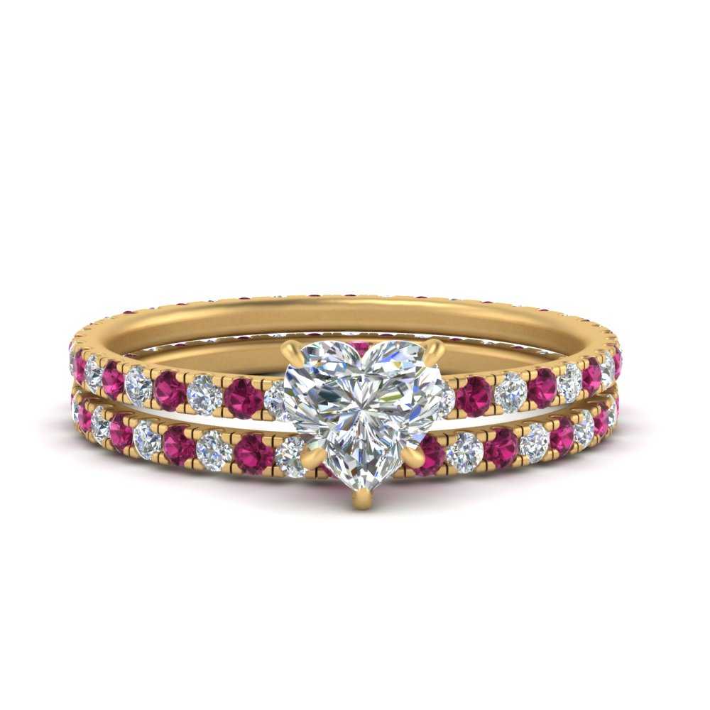 underhalo-eternity-heart-shaped-diamond-wedding-band-set-with-pink-sapphire-in-FD9168HTGSADRPIANGLE3-NL-YG