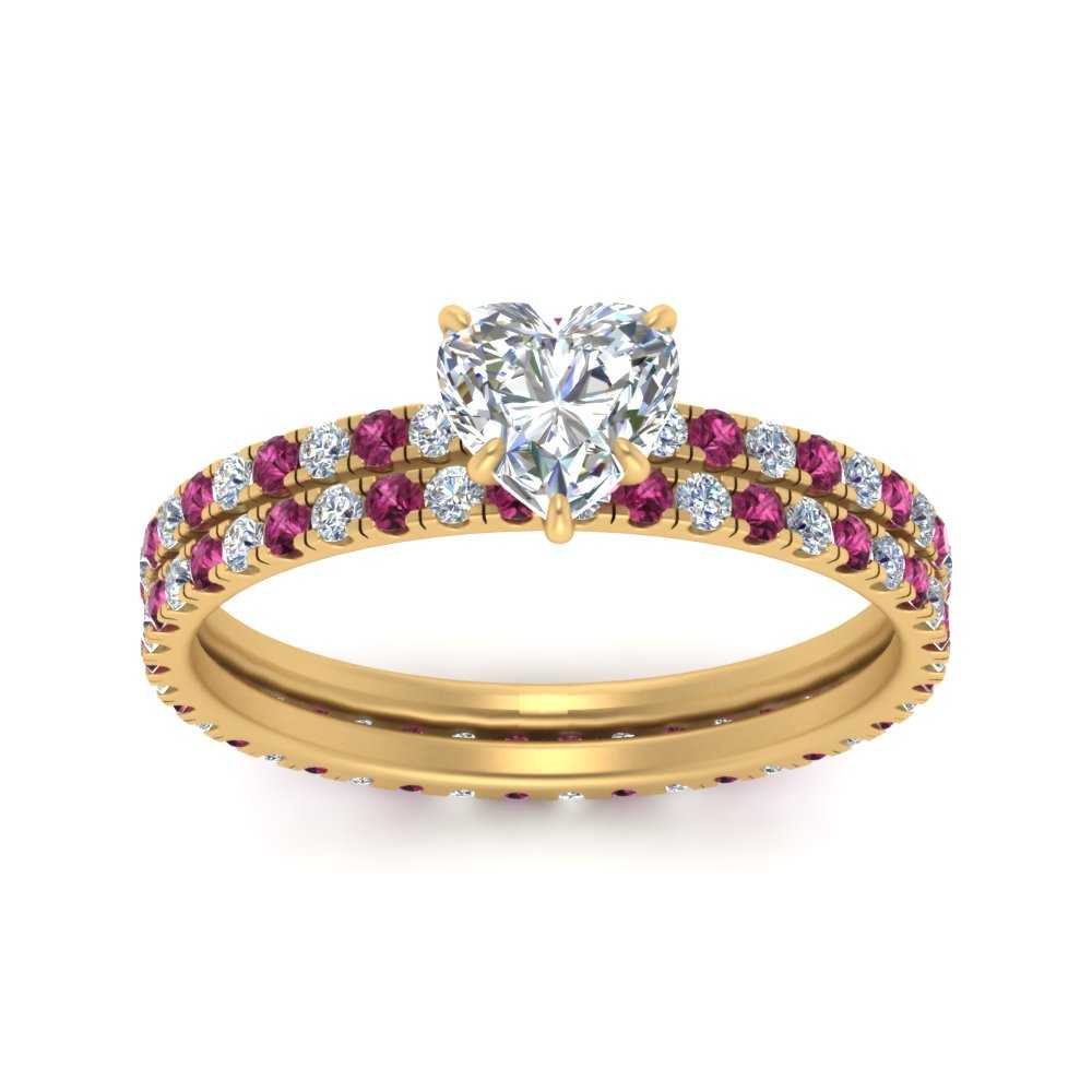 underhalo-eternity-heart-shaped-diamond-wedding-band-set-with-pink-sapphire-in-FD9168HTGSADRPIANGLE3-NL-YG