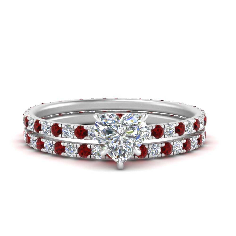 underhalo-eternity-heart-shaped-diamond-wedding-band-set-with-ruby-in-FD9168HTGRUDRANGLE3-NL-WG