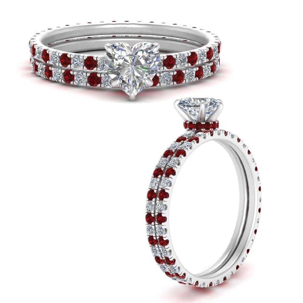 underhalo-eternity-heart-shaped-diamond-wedding-band-set-with-ruby-in-FD9168HTGRUDRANGLE3-NL-WG