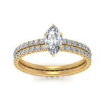 Load image into Gallery viewer, underhalo-eternity-marquise-cut-diamond-wedding-band-set-in-FD9168MQANGLE3-NL-YG
