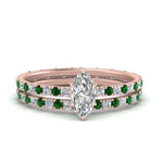 Load image into Gallery viewer, underhalo-eternity-marquise-cut-diamond-wedding-band-set-with-emerald-in-FD9168MQGEMGRANGLE3-NL-RG
