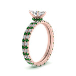 Load image into Gallery viewer, underhalo-eternity-marquise-cut-diamond-wedding-band-set-with-emerald-in-FD9168MQGEMGRANGLE3-NL-RG
