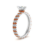 Load image into Gallery viewer, underhalo-eternity-marquise-cut-diamond-wedding-band-set-with-orange-sapphire-in-FD9168MQGSAORANGLE3-NL-WG
