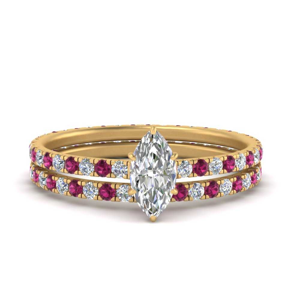 underhalo-eternity-marquise-cut-diamond-wedding-band-set-with-pink-sapphire-in-FD9168MQGSADRPIANGLE3-NL-YG