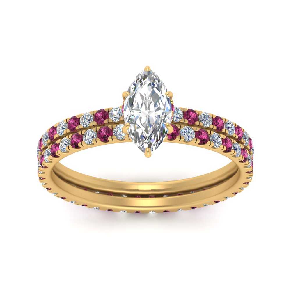 underhalo-eternity-marquise-cut-diamond-wedding-band-set-with-pink-sapphire-in-FD9168MQGSADRPIANGLE3-NL-YG
