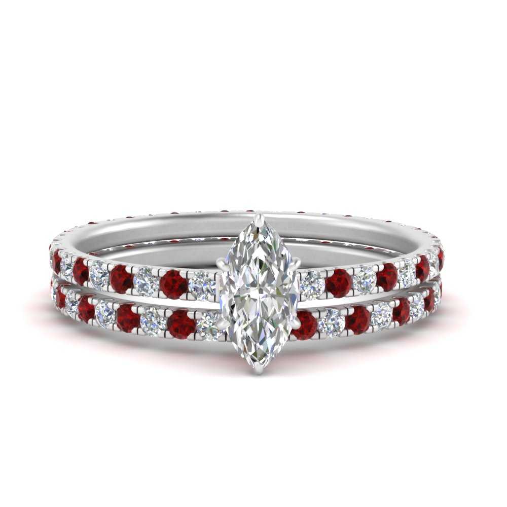 underhalo-eternity-marquise-cut-diamond-wedding-band-set-with-ruby-in-FD9168MQGRUDRANGLE3-NL-WG