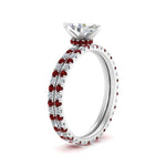Load image into Gallery viewer, underhalo-eternity-marquise-cut-diamond-wedding-band-set-with-ruby-in-FD9168MQGRUDRANGLE3-NL-WG
