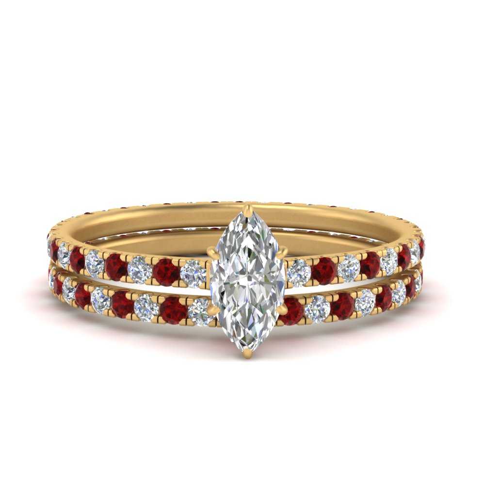 underhalo-eternity-marquise-cut-diamond-wedding-band-set-with-ruby-in-FD9168MQGRUDRANGLE3-NL-YG
