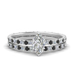 Load image into Gallery viewer, underhalo-eternity-marquise-cut-wedding-band-set-with-black-diamond-in-FD9168MQGBLACKANGLE3-NL-WG
