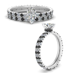 Load image into Gallery viewer, underhalo-eternity-marquise-cut-wedding-band-set-with-black-diamond-in-FD9168MQGBLACKANGLE3-NL-WG
