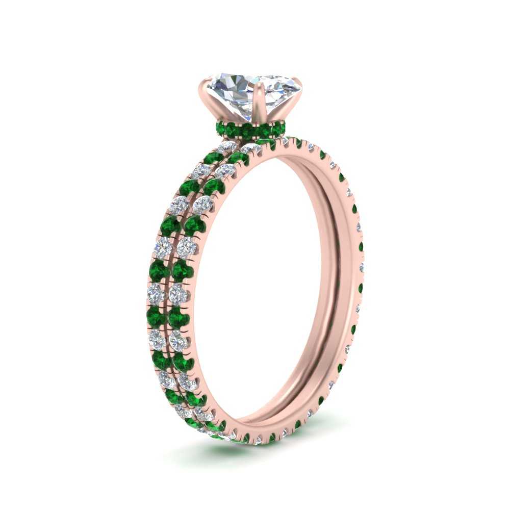 underhalo-eternity-oval-shaped-diamond-wedding-band-set-with-emerald-in-FD9168OVGEMGRANGLE3-NL-RG