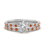 Load image into Gallery viewer, underhalo-eternity-oval-shaped-diamond-wedding-band-set-with-orange-sapphire-in-FD9168OVGSAORANGLE3-NL-WG
