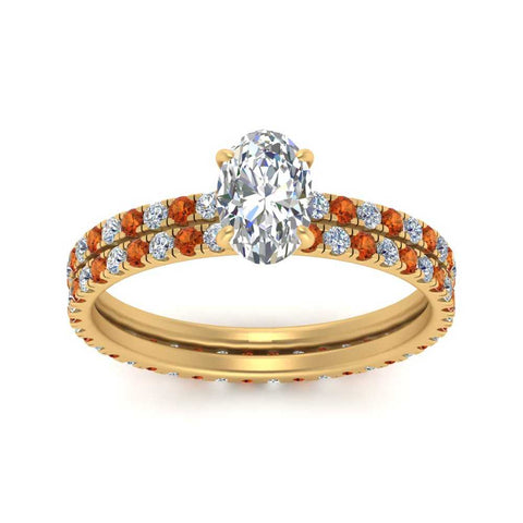 underhalo-eternity-oval-shaped-diamond-wedding-band-set-with-orange-sapphire-in-FD9168OVGSAORANGLE3-NL-YG