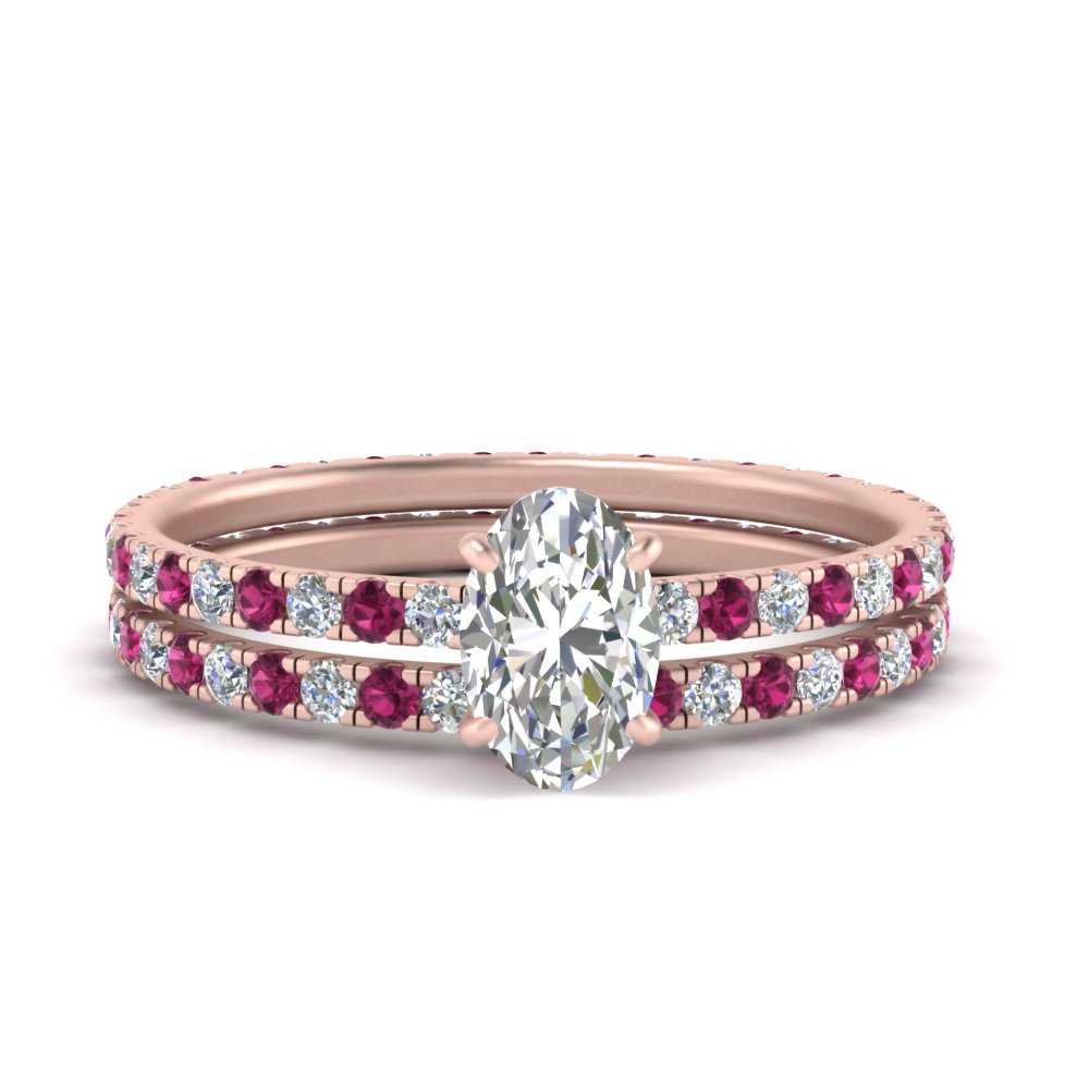 underhalo-eternity-oval-shaped-diamond-wedding-band-set-with-pink-sapphire-in-FD9168OVGSADRPIANGLE3-NL-RG
