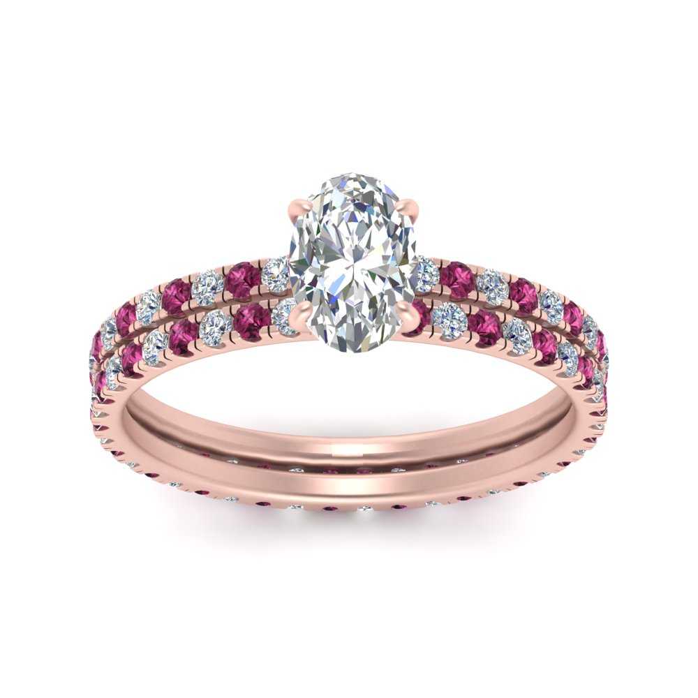 underhalo-eternity-oval-shaped-diamond-wedding-band-set-with-pink-sapphire-in-FD9168OVGSADRPIANGLE3-NL-RG