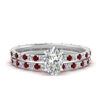 Load image into Gallery viewer, underhalo-eternity-oval-shaped-diamond-wedding-band-set-with-ruby-in-FD9168OVGRUDRANGLE3-NL-WG
