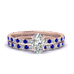 Load image into Gallery viewer, underhalo-eternity-oval-shaped-diamond-wedding-band-set-with-sapphire-in-FD9168OVGSABLANGLE3-NL-RG
