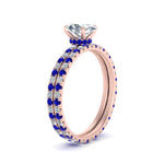 Load image into Gallery viewer, underhalo-eternity-oval-shaped-diamond-wedding-band-set-with-sapphire-in-FD9168OVGSABLANGLE3-NL-RG
