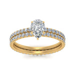 Load image into Gallery viewer, underhalo-eternity-pear-shaped-diamond-wedding-band-set-in-FD9168PEANGLE3-NL-YG
