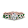 Load image into Gallery viewer, underhalo-eternity-pear-shaped-diamond-wedding-band-set-with-emerald-in-FD9168PEGEMGRANGLE3-NL-RG