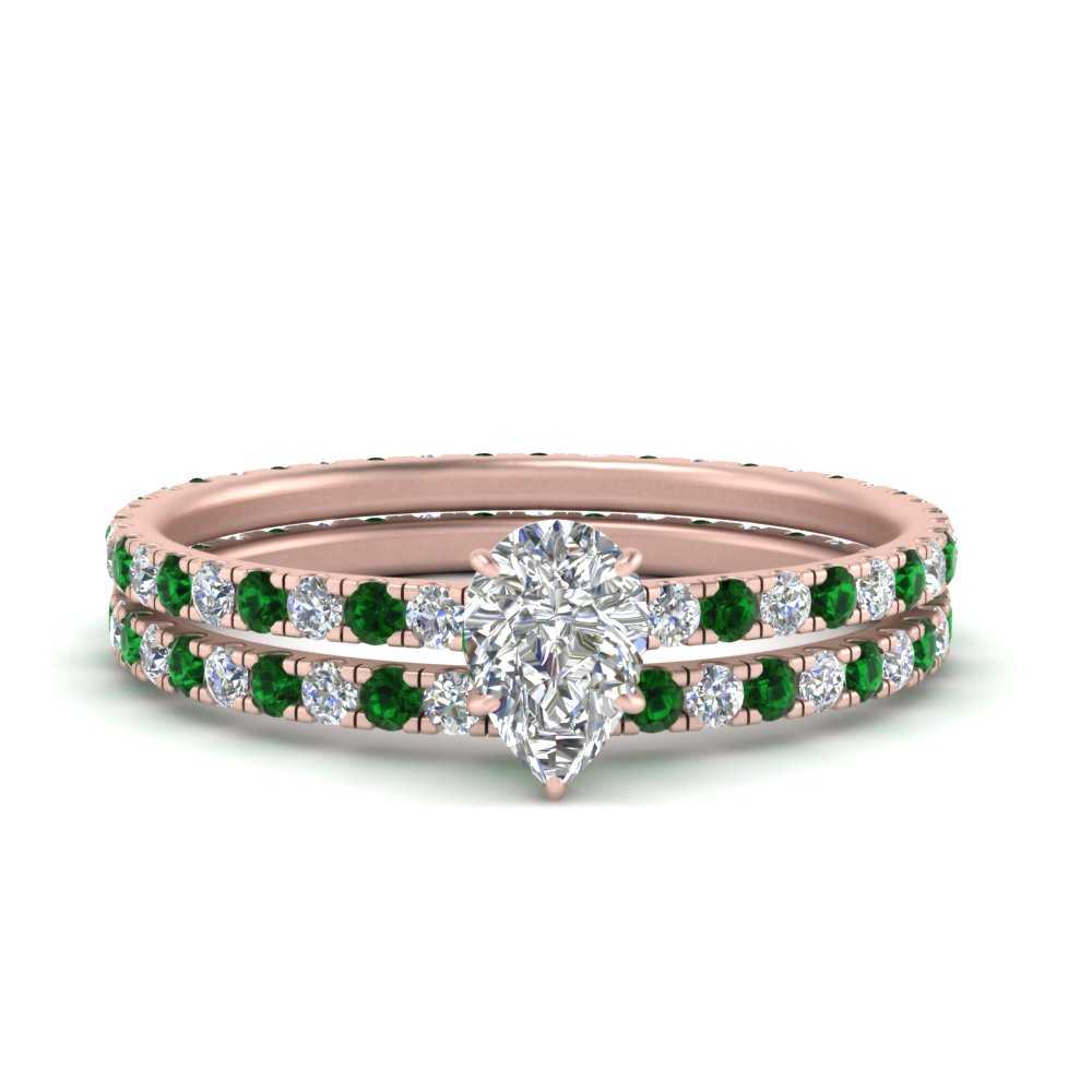 underhalo-eternity-pear-shaped-diamond-wedding-band-set-with-emerald-in-FD9168PEGEMGRANGLE3-NL-RG