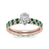 Load image into Gallery viewer, underhalo-eternity-pear-shaped-diamond-wedding-band-set-with-emerald-in-FD9168PEGEMGRANGLE3-NL-RG