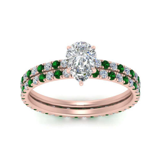 underhalo-eternity-pear-shaped-diamond-wedding-band-set-with-emerald-in-FD9168PEGEMGRANGLE3-NL-RG