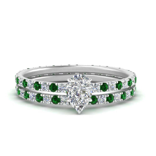 underhalo-eternity-pear-shaped-diamond-wedding-band-set-with-emerald-in-FD9168PEGEMGRANGLE3-NL-WG
