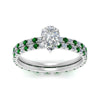 Load image into Gallery viewer, underhalo-eternity-pear-shaped-diamond-wedding-band-set-with-emerald-in-FD9168PEGEMGRANGLE3-NL-WG