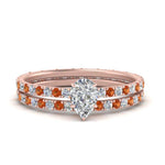 Load image into Gallery viewer, underhalo-eternity-pear-shaped-diamond-wedding-band-set-with-orange-sapphire-in-FD9168PEGSAORANGLE3-NL-RG
