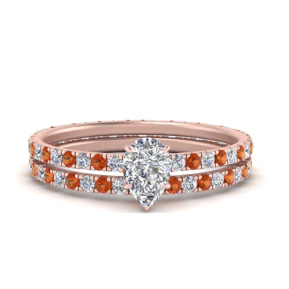 underhalo-eternity-pear-shaped-diamond-wedding-band-set-with-orange-sapphire-in-FD9168PEGSAORANGLE3-NL-RG