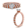 Load image into Gallery viewer, underhalo-eternity-pear-shaped-diamond-wedding-band-set-with-orange-sapphire-in-FD9168PEGSAORANGLE3-NL-RG
