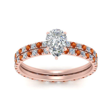 underhalo-eternity-pear-shaped-diamond-wedding-band-set-with-orange-sapphire-in-FD9168PEGSAORANGLE3-NL-RG